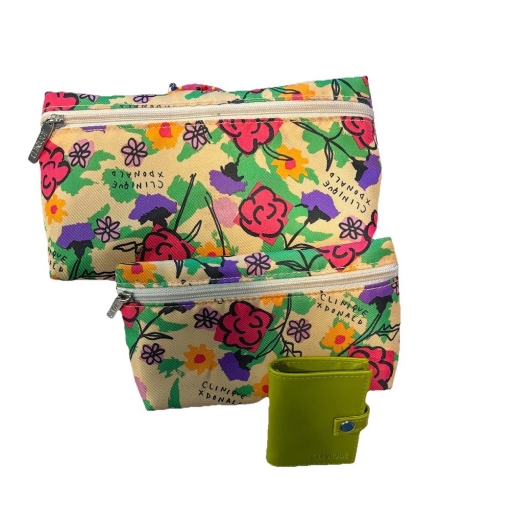 Clinique X Donald Robertson Cosmetic Bag 3 Piece Bundle